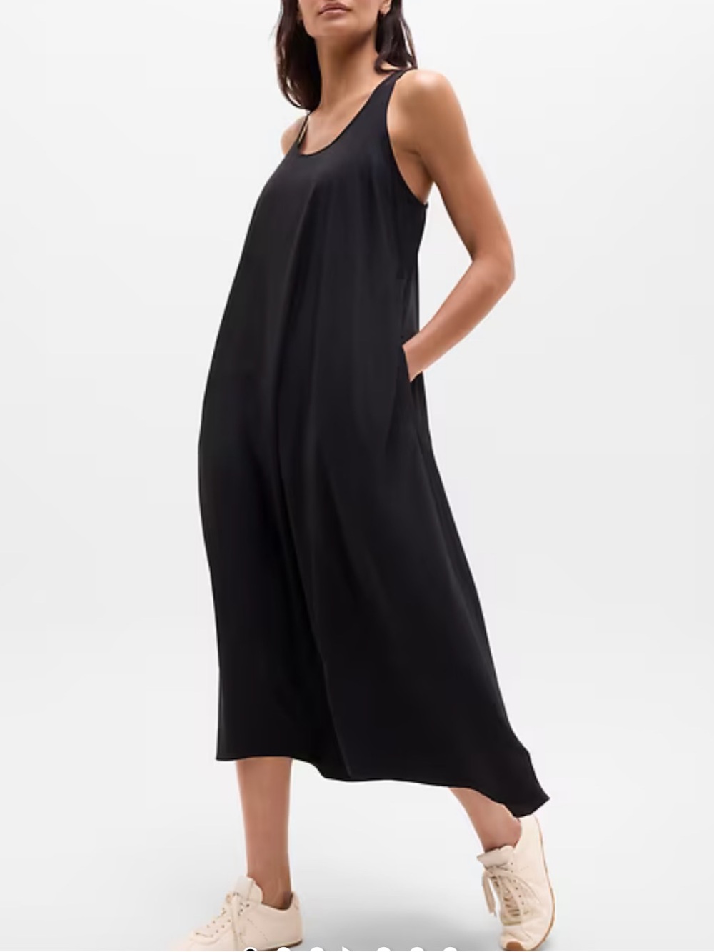 Athleta Presidio Traveler Maxi Dress in Black Wrinkle-Resistant Fabric size M